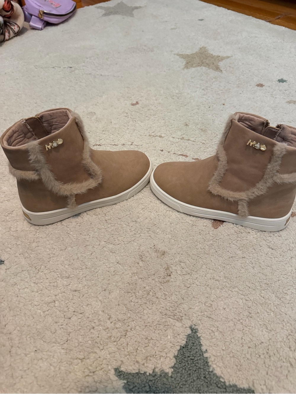 Mayoral Tan Faux-Shearling Zip Ankle Sneakers - Picture 2 of 4